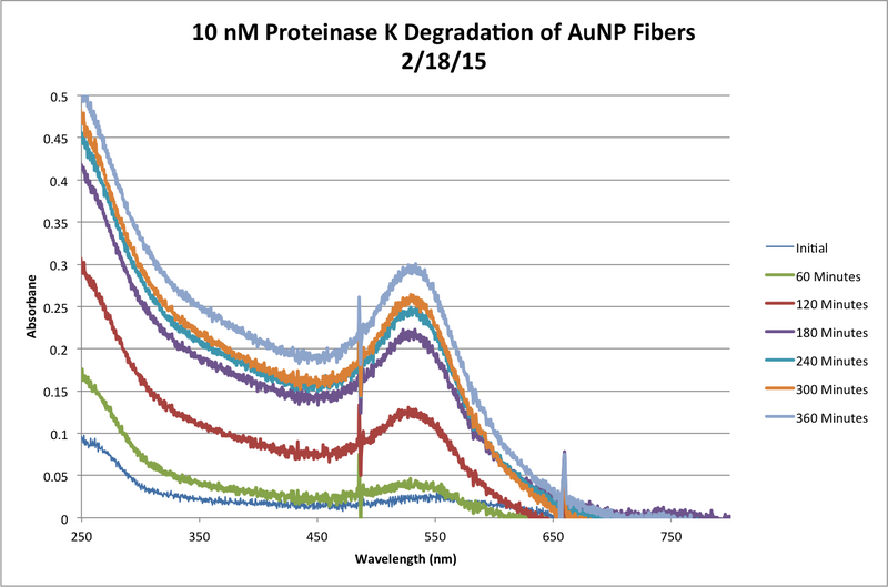 File:10nM ProtK Kinetics AbsvsTime Chart.png