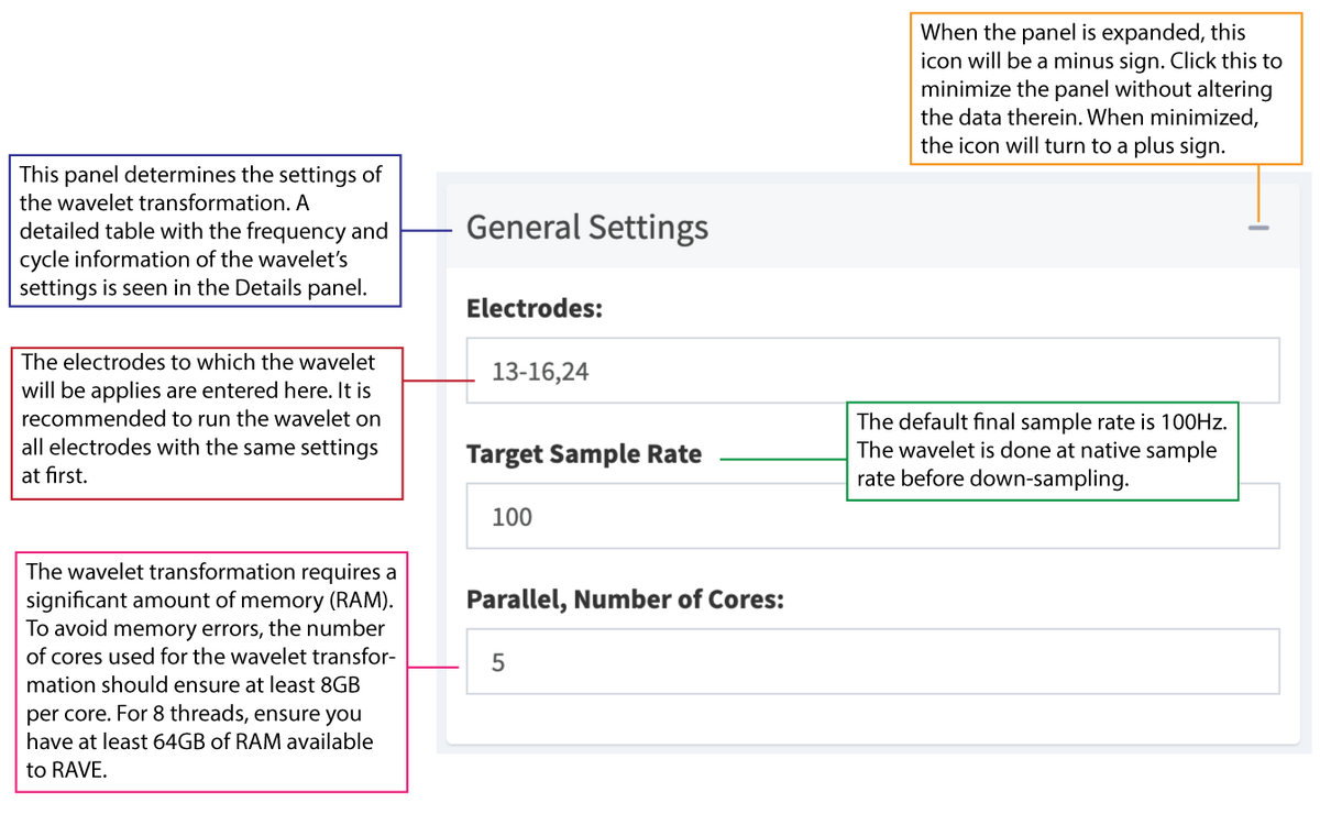 Wavelet General Settings