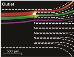 Figure 19. Separation can be seen along the inner half of the channel [9]