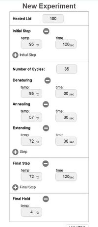 OpenPCR Software Settings.