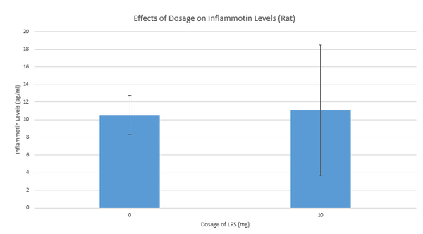 Average Inflammotin Levels in Rats