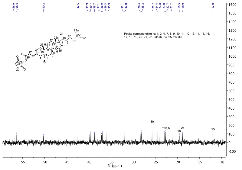 Zoom of 13C NMR for compound 6