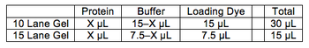 Gel loading conditions