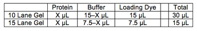 Gel loading conditions