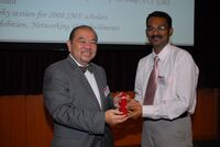 Thanneer Malai Perumal receiving Singapore Millennium Foundation award