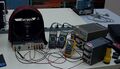 Figure 1. The equipment with power supplies and multimeter hooked up.