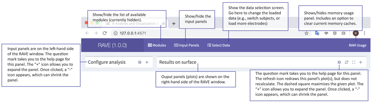 RAVE toolbar and panels