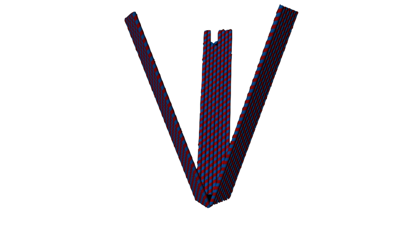 Figure 2. Our D.O. claw design, as seen when closed up. Its arms are 100 nm long and 20 nm wide.