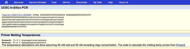 Results of non-disease SNP primer pair