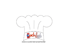Chef Hat Logo (CHL) for use in userboxes and stamp type awareness, for instant recognizability. The font here is custom made and includes the tagline "Science is a dish best served Koched!"