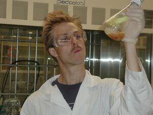 Silly photo of me in lab.