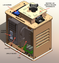 The Open PCR Solidworks file shows all of the features of the machine. Image - Thurs 1:30pm Group 2