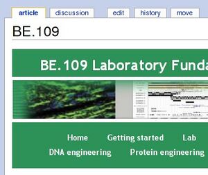 BE.109 navigation menu